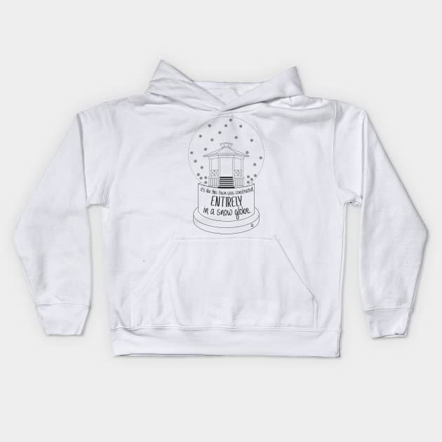 Stars Hollow in a snow globe Kids Hoodie by Gabi Veiga